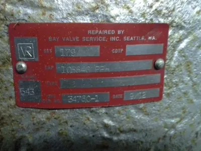 Teledyne Farris Engineering  Safety Relief Valve Size 608