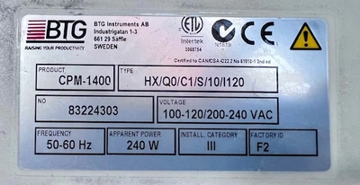 USED BTG CPM-1400