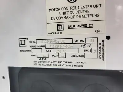 USED SQUARE D MODEL 6