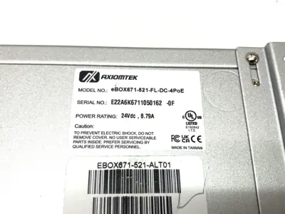 New | in-Stock AXIOMTEK FANLESS EMBEDDED SYSTEM W/ INTEL® CORE™ I5-8500T Servers Michigan US | Maverick Industrial Sales #1122679