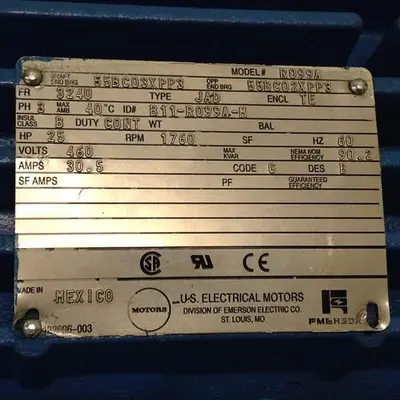 USED US ELECTRICAL MOTORS R099A