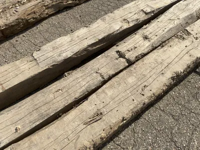 (2) Used Wood Crane Mats, approx. 18’ long, 40” and 47” widths, approx. 8” thick, showing wear