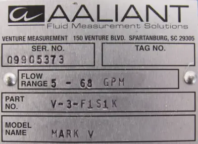 NEW AALIANT V-3-F1S1K MARK V FLOW METER V3F1S1K XIHDGCX
