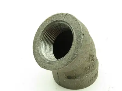 Class 300 Malleable Iron Black Pipe 45° Elbow 1-1/4" Female NPT  Lot of 8