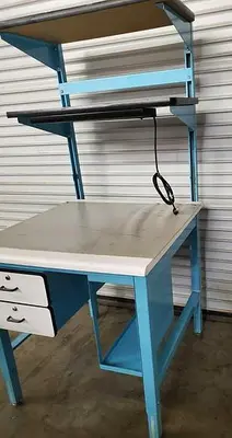 WORKBENCH WITH STORAGE AND LIGHT 36''  X 36''