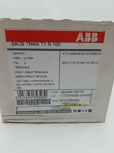 New | in-Stock ABB SACE TMAX T1N 100 Disconnects | ND Industrial Surplus #1222329
