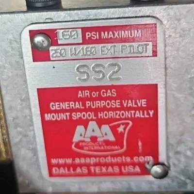 AAA Air 250 w/160 Ext Pilot Gas General Purpose Valve Loc4D17