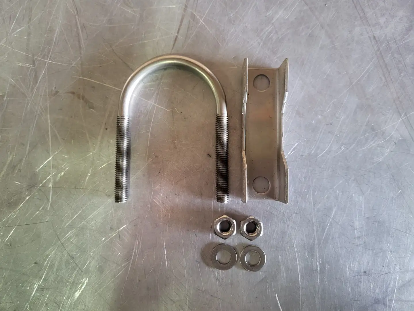 U-Bolt, 3.9" Length, 2" Width, Stainless Steel