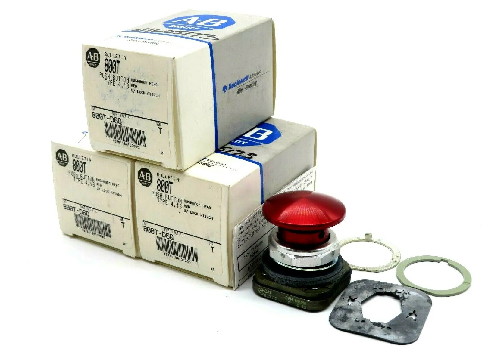 NEW LOT OF 3 ALLEN BRADLEY 800T-D6Q PUSH BUTTON SERIES T 800TD6Q