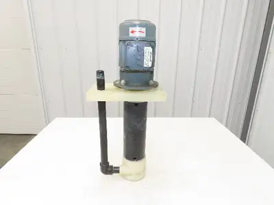 PVC Plastic Chemical Immersion Pump 1"x 3/4"npt .25kw 480V 3PH 14" Intake