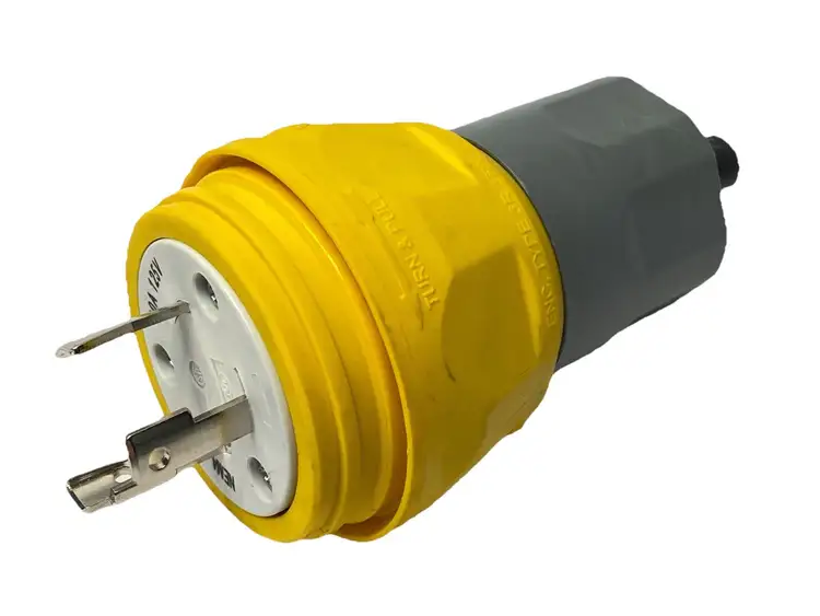 Used HUBBELL WATERTIGHT TWIST-LOCK PLUG YELLOW L5-30P 30A 125V Connector Accessories | Maverick Industrial Sales #1098997