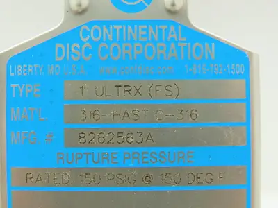 New | in-Stock CONTINENTAL DISC CORP. _UNKNOWN_ Miscellaneous MRO | Arrow Industrial #659340
