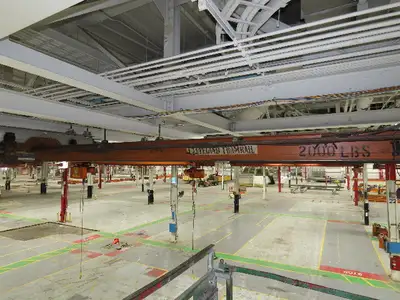 Cleveland Tramrail P&H 1 Ton Single Girder Underhung Bridge Crane 21' 8" Span