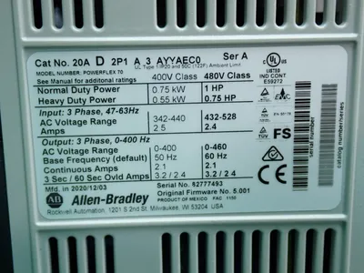 New | in-Stock ALLEN BRADLEY 20AD2P1A3AYYAEC0 Variable Speed Drives Ohio US | HGR 24 #1004448