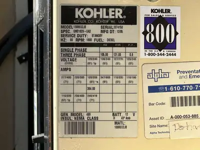 USED 2005 KOHLER  /  JOHN DEERE 100REOZJ,
