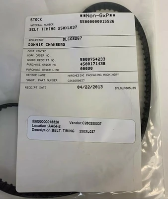 Jason 250XL-037 Standard Timing Belt (Lot Of 3) Fast Shipping!