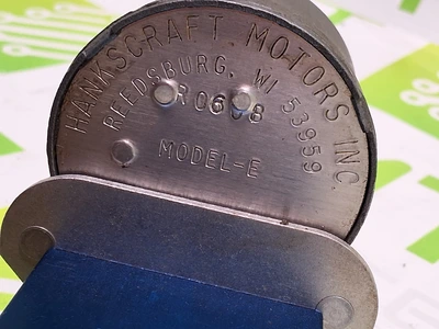 PURGE X OIL-RITE VALVE WITH HANKSCRAFT MOTOR MODEL E
