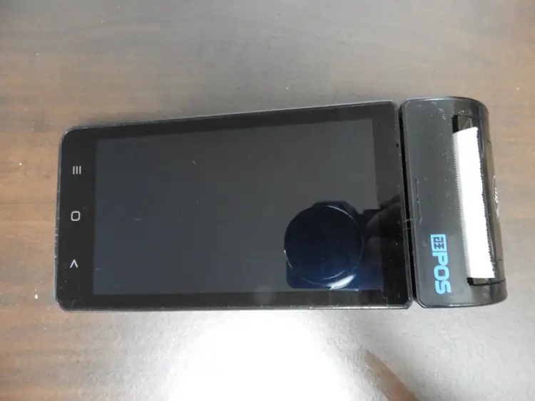 Used Teamsable Used TEAMSable ATP-50 5.5" Handheld POS System with Printer and Card Reader Retail Store Fixtures Illinois US | Falcon Restaurant Supply #1376540