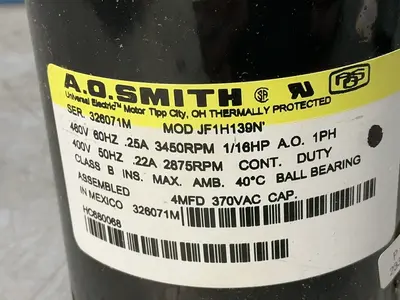 Used A. O. SMITH JF1H139N Motors (misc) Ohio US | HGR 24 #1567393