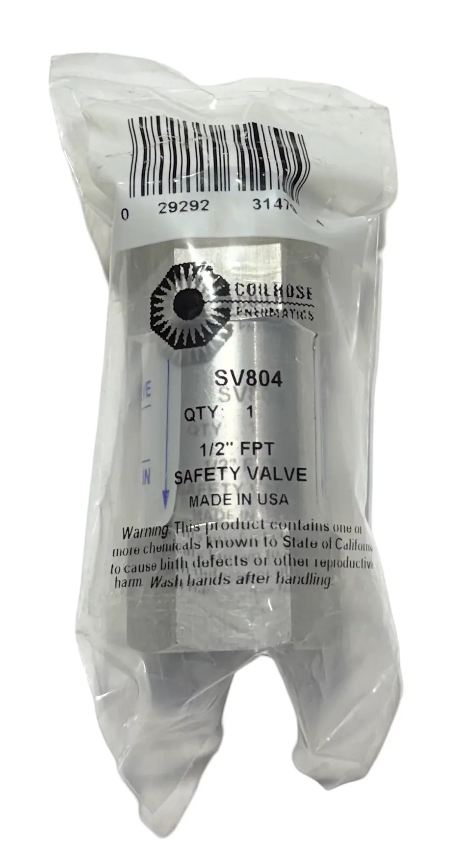 Coilhose Pneumatics Safety Excess Flow Check Valve, 1/2" FPT