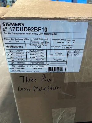 Used SIEMENS 17CUD92BF10 Starters Ohio US | HGR 24 #1148187