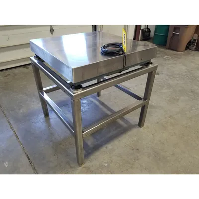 Used 2500LB Stainless Steel 32" X 32" Platform Scale w/ stand