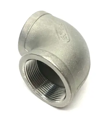 USED MERIT BRASS STAINLESS STEEL 90° ELBOW T304 1-1/2"
