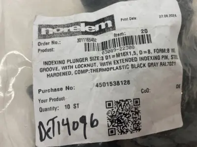 New | in-Stock NORELEM KIPP INDEXING PLUNGER M16X1,5 FORM B BLACK Miscellaneous MRO | Maverick Industrial Sales #1121707