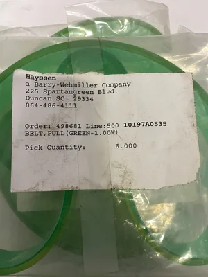 Hayssen 10197A0535 Replacement 1″ Green Drive Belt -NIB