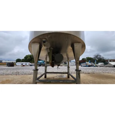 Used Stainless Steel Sanitary Insulated Slant bottom Liquid Tank  - 500 Gallon