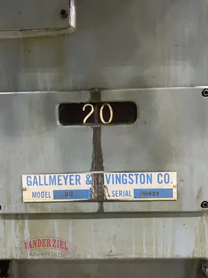 Gallmeyer & Livingston 6” x 18” Hand Feed Surface Grinder, Model #20