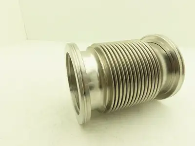 Pfeiffer 2FC-ISO-400-4 ISO-K Flexible Coupling Bellows 4"ID 7"Length 5"OD-Flange