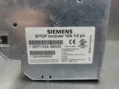 Used Siemens 6EP1334-3BA00 SITOP POWER SUPPLY, 24VDC, 10A DIN Rail Power Supplies South Carolina US | Palmetto Automation #1507327
