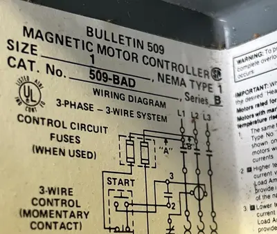 New | in-Stock ALLEN-BRADLEY 509-BAD Industrial Controls | Surplus Asset Holdings #1220518