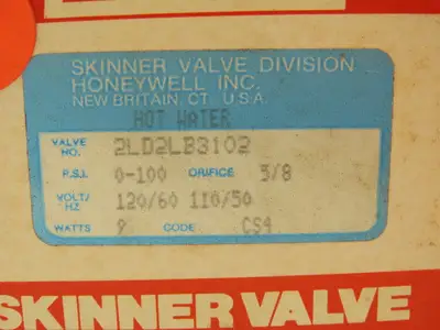 Lancer 2LD2LB3102 2-Way Skinner Hot Water Valve 3/8"NTP N.C. 0-100 psi 120v