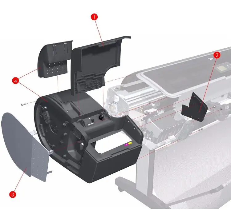 Used _UNKNOWN_ Left Cover for the HP DesignJet Z3100, Z3100ps, Z3200 Series (Q5669-60652) Covers Oklahoma US | Wide Image Solutions #1526890