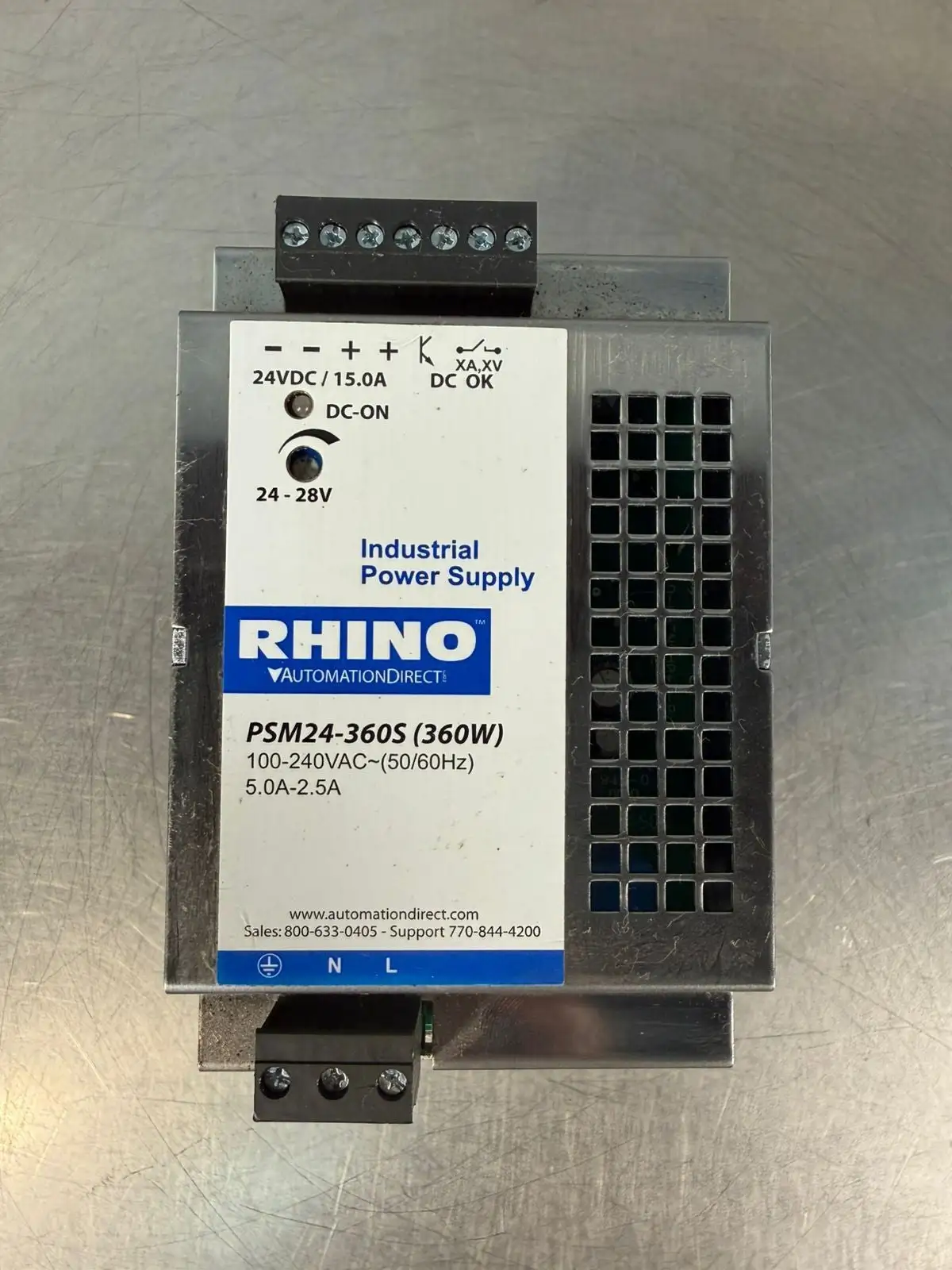 Rhino PSM24-360S Power Supply 360W 100-240Vac 50/60Hz (4.2.3)