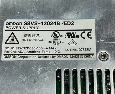 Used OMRON S8VS-12024B /ED2 DIN Rail Power Supplies Ohio US | Surplus Asset Holdings #1235917