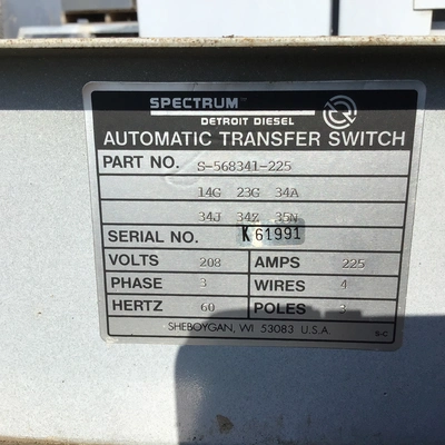 Spectrum 40DS60 Detroit Diesel 40KW Generator w/ Auto Transfer Switch