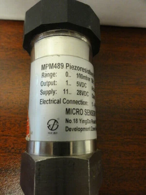 MicroSensor Model MPM489 Pressure Switch - 0-100mbar - USED