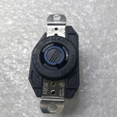 *New Leviton 2320 20 Amp, 250 Volt, Flush Mounting Locking Receptacle, Grounding