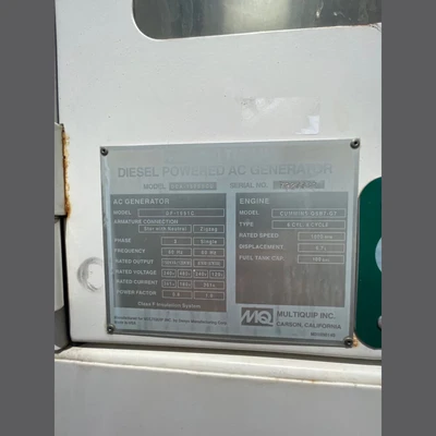 USED 2011 MULTIQUIP (WHISPERWATT) DCA150SSCU