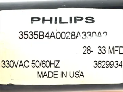 Used Philips AC Motor Run Capacitor 28-33 MFD 330VAC 50/60Hz Capacitors Michigan US | Maverick Industrial Sales #1394927