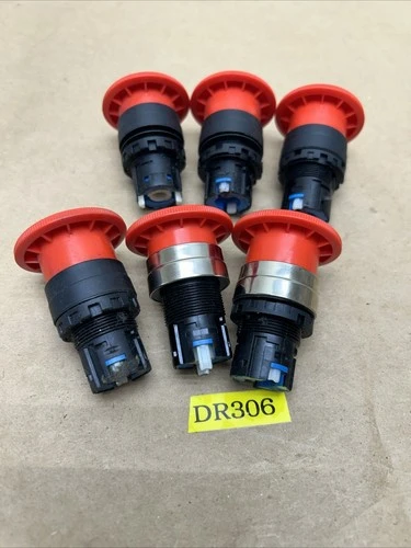 (6) IDEC Heads For HW1B-V401 -R (Red) Push Button NNB Fast Shipping! + Warranty