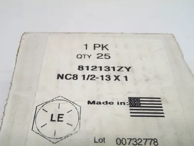 USED LE NC8 1/2-13 X 1 HEX HEAD CAP SCREW