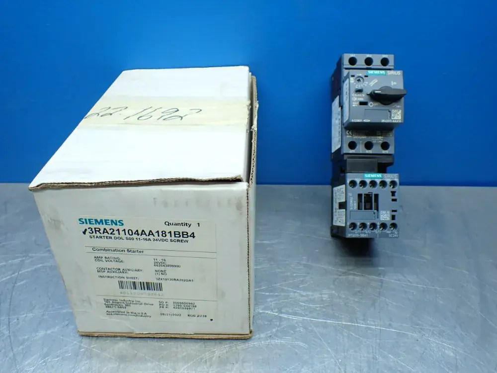 New | in-Stock SIEMENS 3RA21104AA181BB4 Starters Ohio US | HGR 24 #1070283