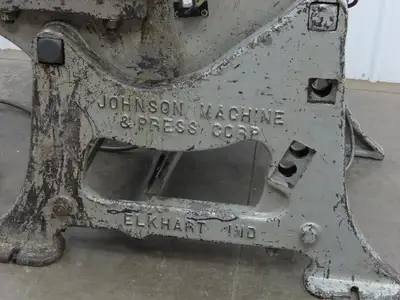 Johnson No 5 Mechanical OBI Punch Press 50 Ton 4" Stroke 10" Throat Bad Motor