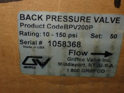 New | in-Stock GRIFFCO BPV200P Valves/Fittings | HGR 24 #732696