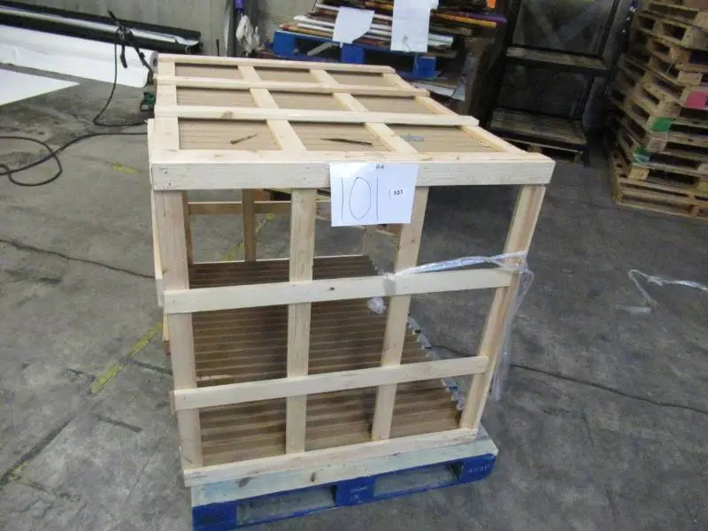 Large Wooden Frame Built onto Pallet with Slits for Separating Items