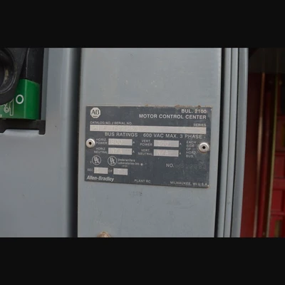 Allen Bradley 7 Bank Center Line 2100 Series MCC Panel